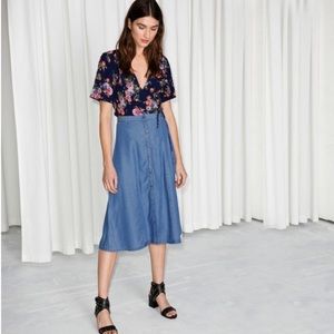 Other stories a line belt midi skirt